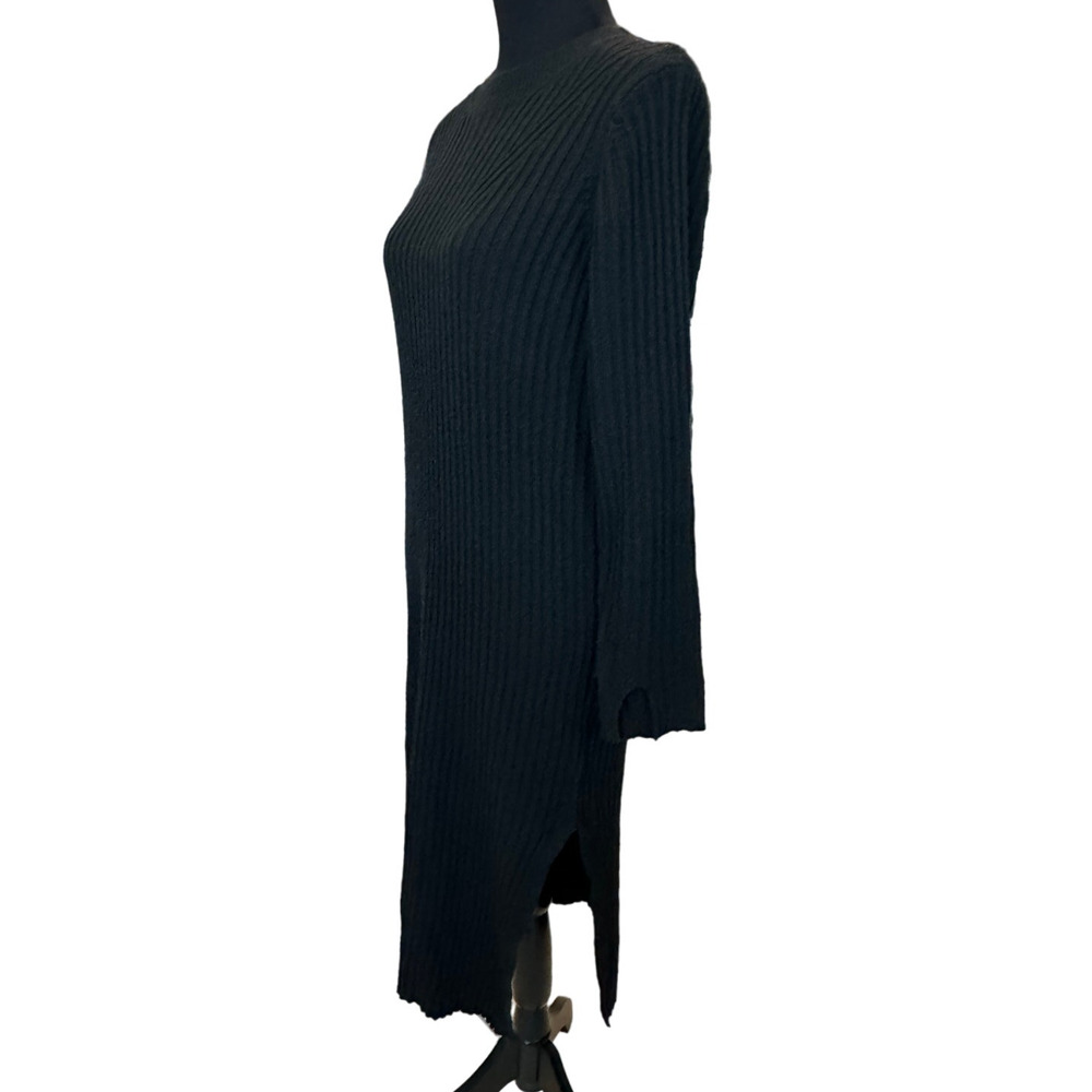 New ALL IN FAVOR Nordstrom  Ribbed Long Sleeve Slit Midi Sweater Dress Sz Large - Picture 2 of 5